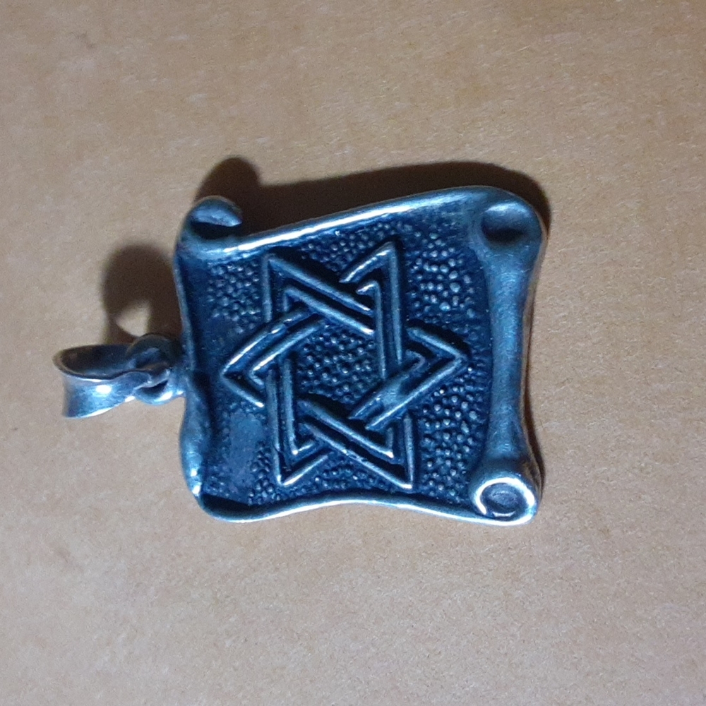Scroll  star of David  pendant